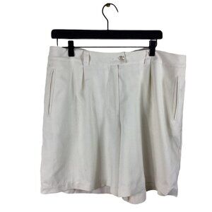 Tommy Bahama Women Pleated 100% Cream Shorts Size 16
